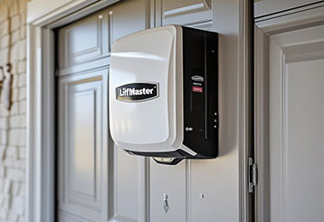 Technician installing a new garage door opener system on a residential garage in La Mesa, CA